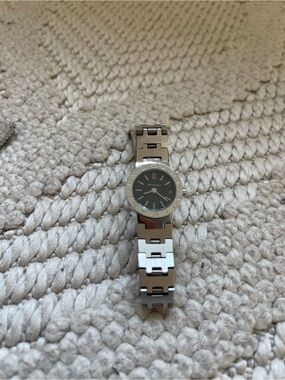 Bulgari Silver Stainless Steel Watch with Black Dial